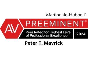 Martindale-Hubbell Preeminent Highest level of professional Excellence Peter T. Maverick
